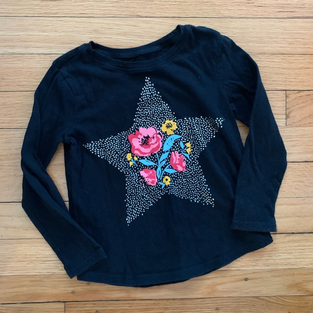 Old Navy 4T graphic black long sleeve T-shirt